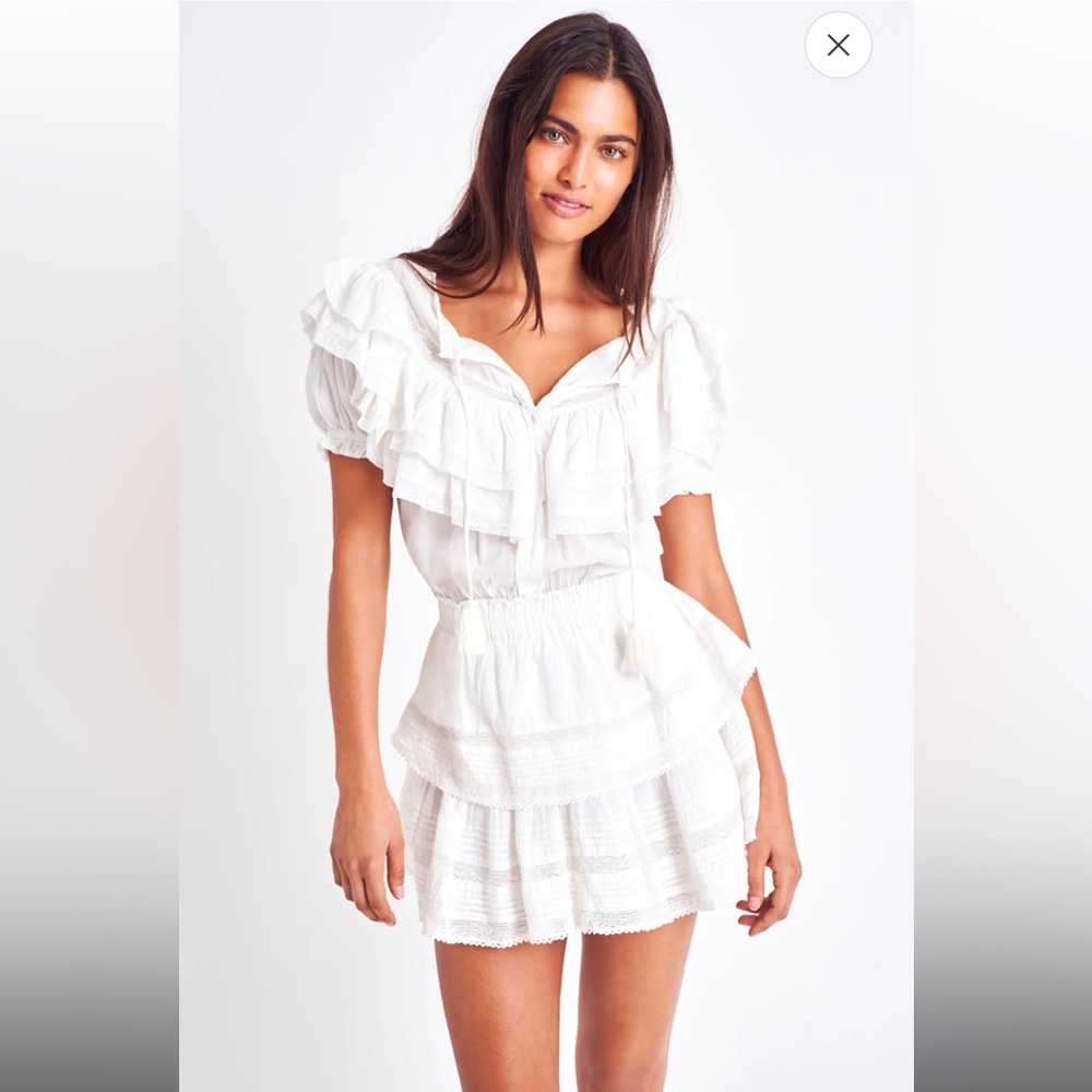 Love Shack Fancy Liv Cotton Ruffled Dress - Picture 1 of 5